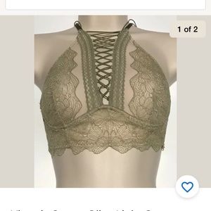 Victoria Secret Floral Lace Up Bralette Sz XS NWT